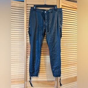 DL1961 Black Faux-Leather Jogger Pants